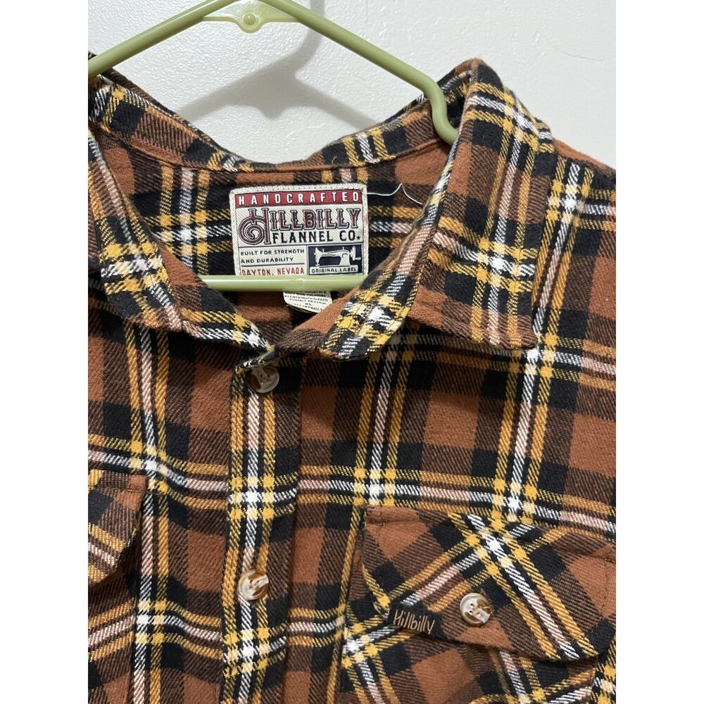 Hillbilly Flannel Co Men's Plaid Flannel Button Up Shirt Size XL